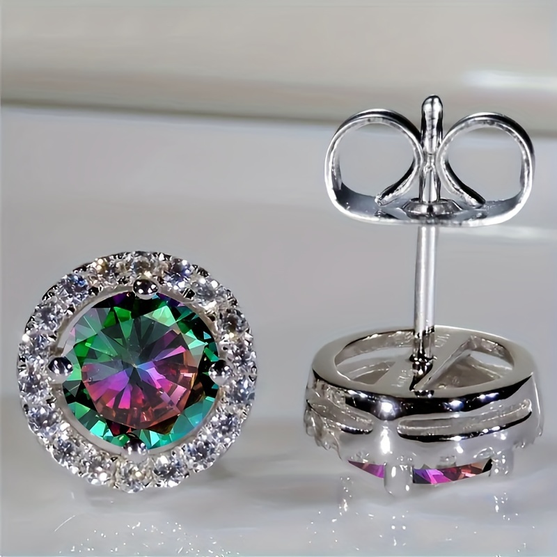 Classic Round Zirconia Earrings for Women